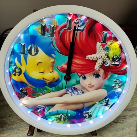 Mermaid led lights wall clock - Picture 2 of 6